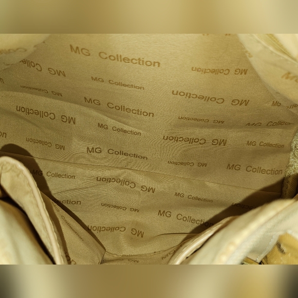 MG Collection EUC Tan Heart Embroidered Crossbody Or Hand Bag - Picture 7 of 16